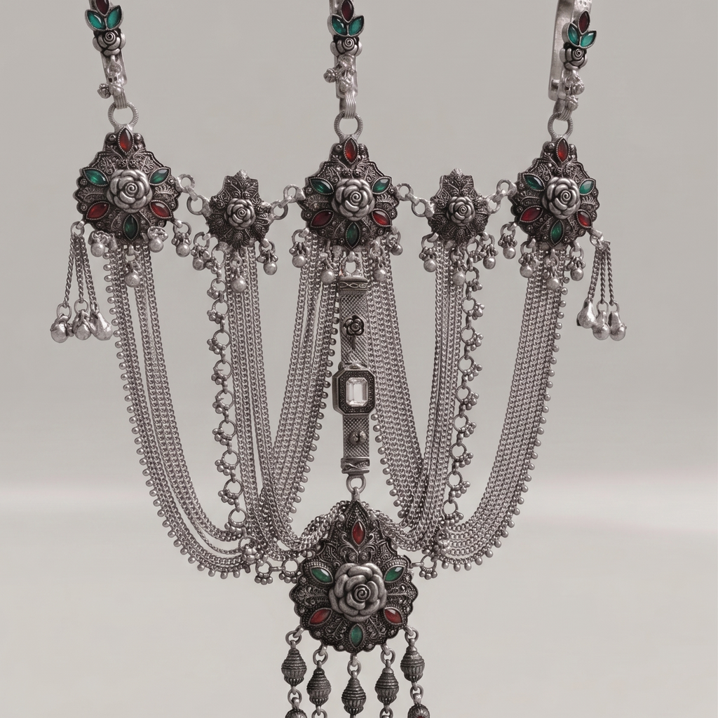 Premium German Silver Kandora | 0 Touch Silver Plated Imitation Jewellery