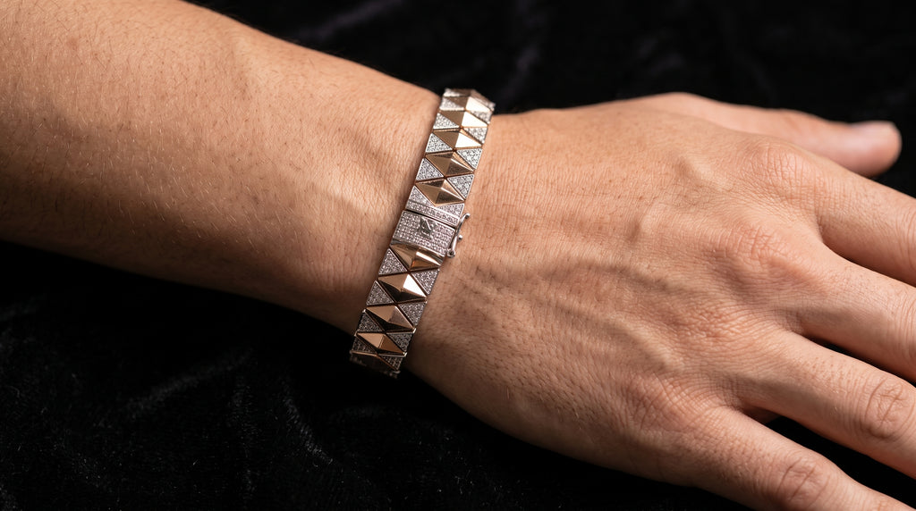 The Signature Two-Tone Link Bracelet — Handcrafted Men's Statement Piece