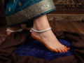 Royal Sparkle Silver Payal Pair