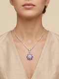 Premium German Silver Floral Pendant Necklace