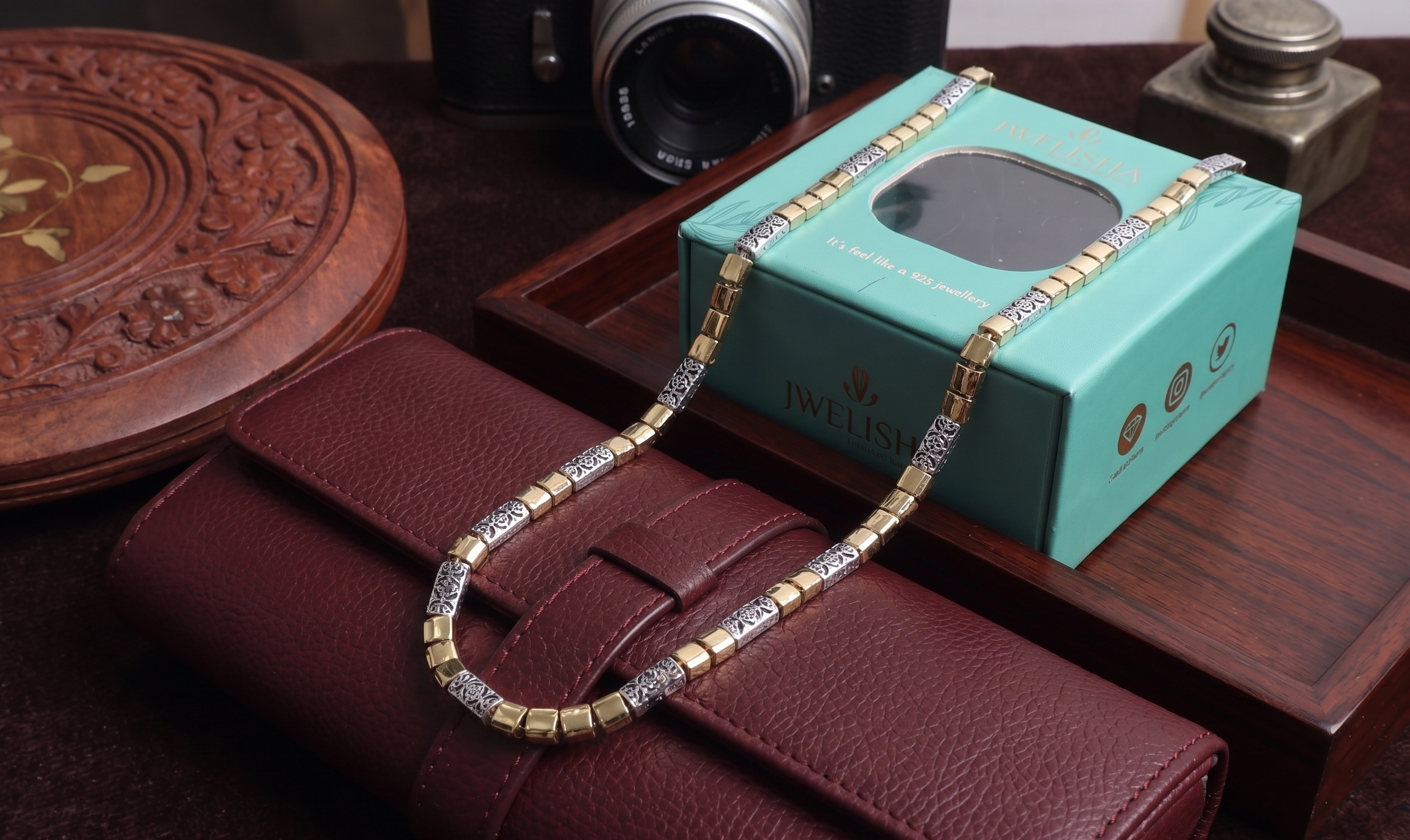 Premium German Silver Dual Tone Necklace | 0 Touch Silver Plated Fashion Jewellery