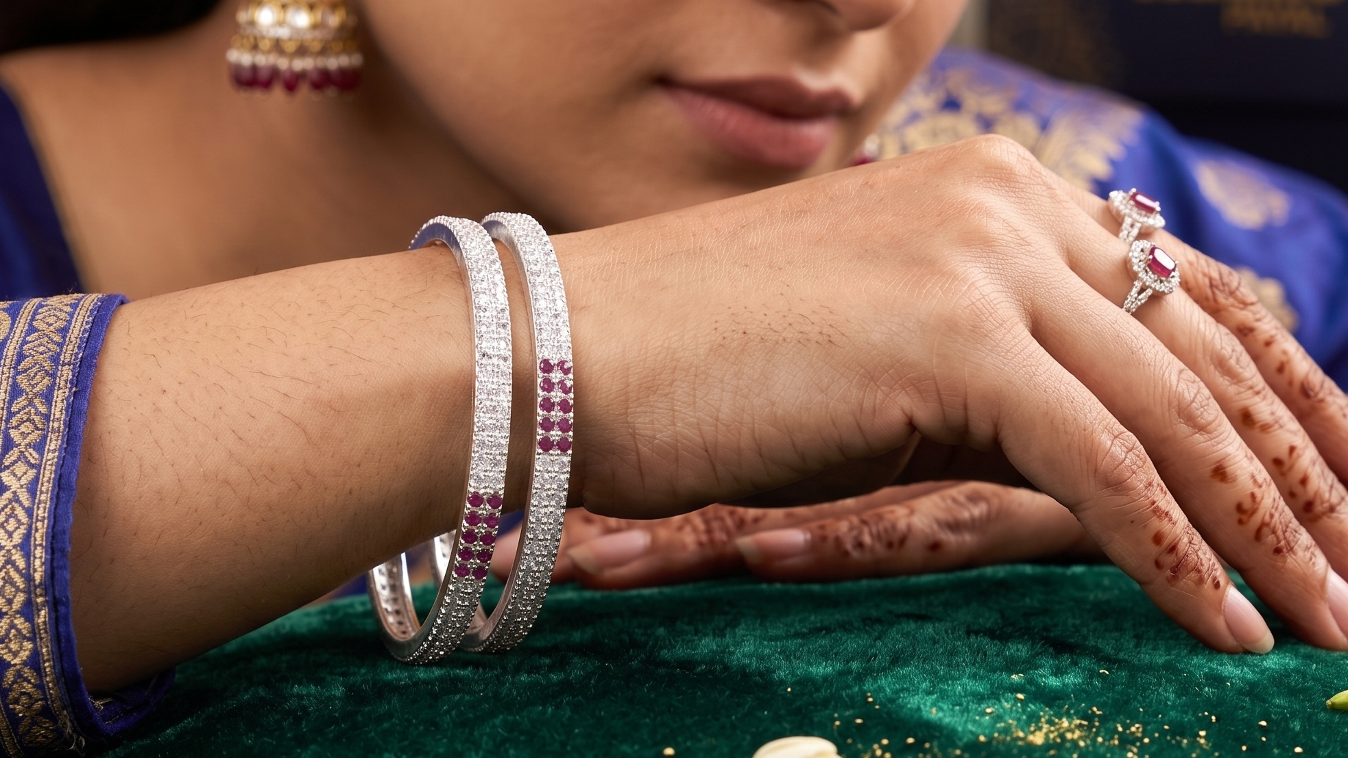 Designer German Silver Bangles for Women – Elegant Silver Plated Jewellery
