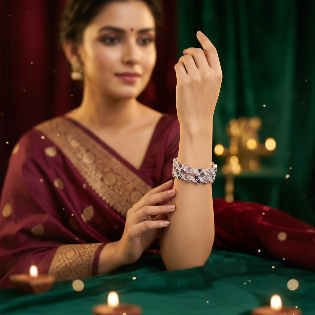 Classic Premium CZ Stone Bangles | Jwelisha