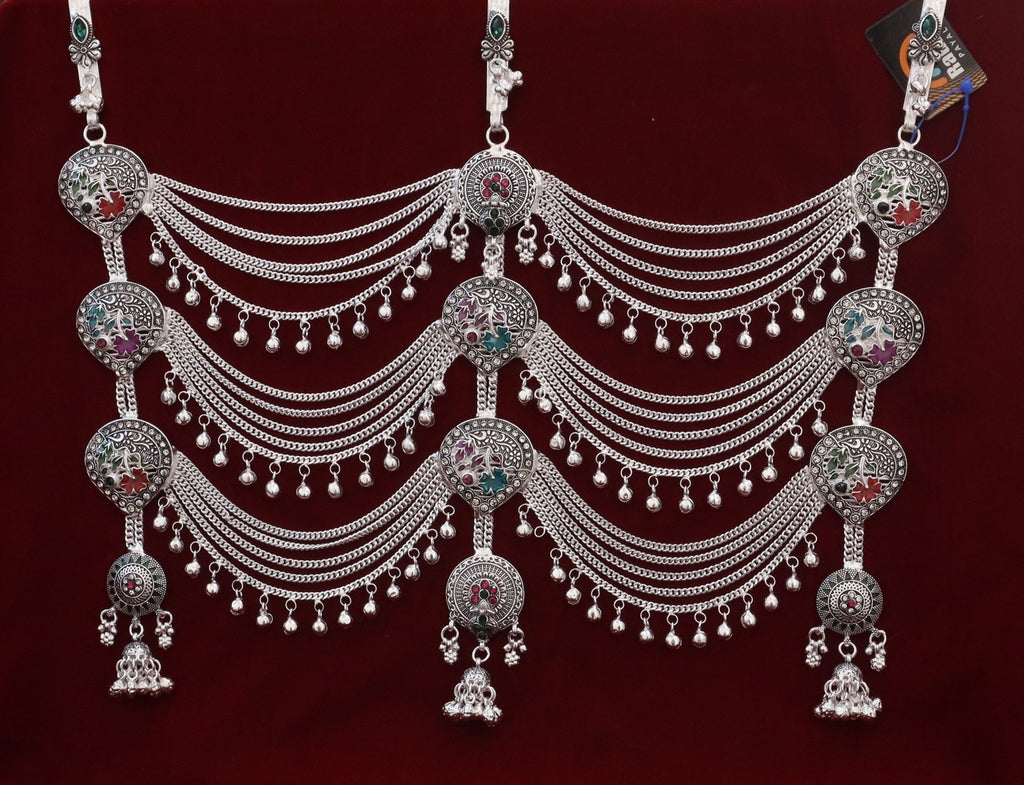 SP Kandora German Silver Traditional Necklace | 0 Touch Silver Plated Jewellery for Women