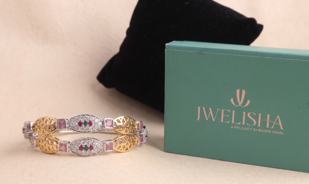 Luxury Silver-Plated German Silver Bangles | Jwelisha
