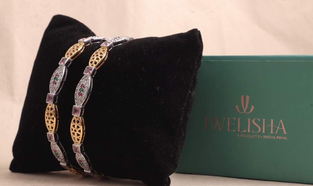 Luxury Silver-Plated German Silver Bangles | Jwelisha