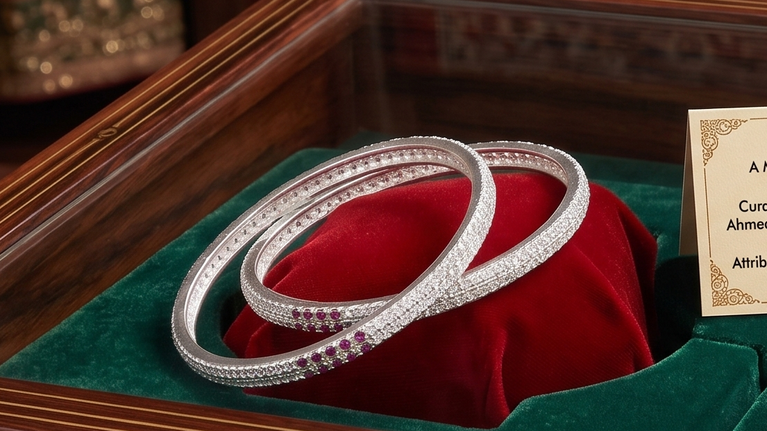 Designer German Silver Bangles for Women – Elegant Silver Plated Jewellery