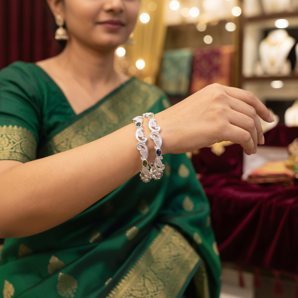 Classic Premium CZ Stone Bangles | Jwelisha