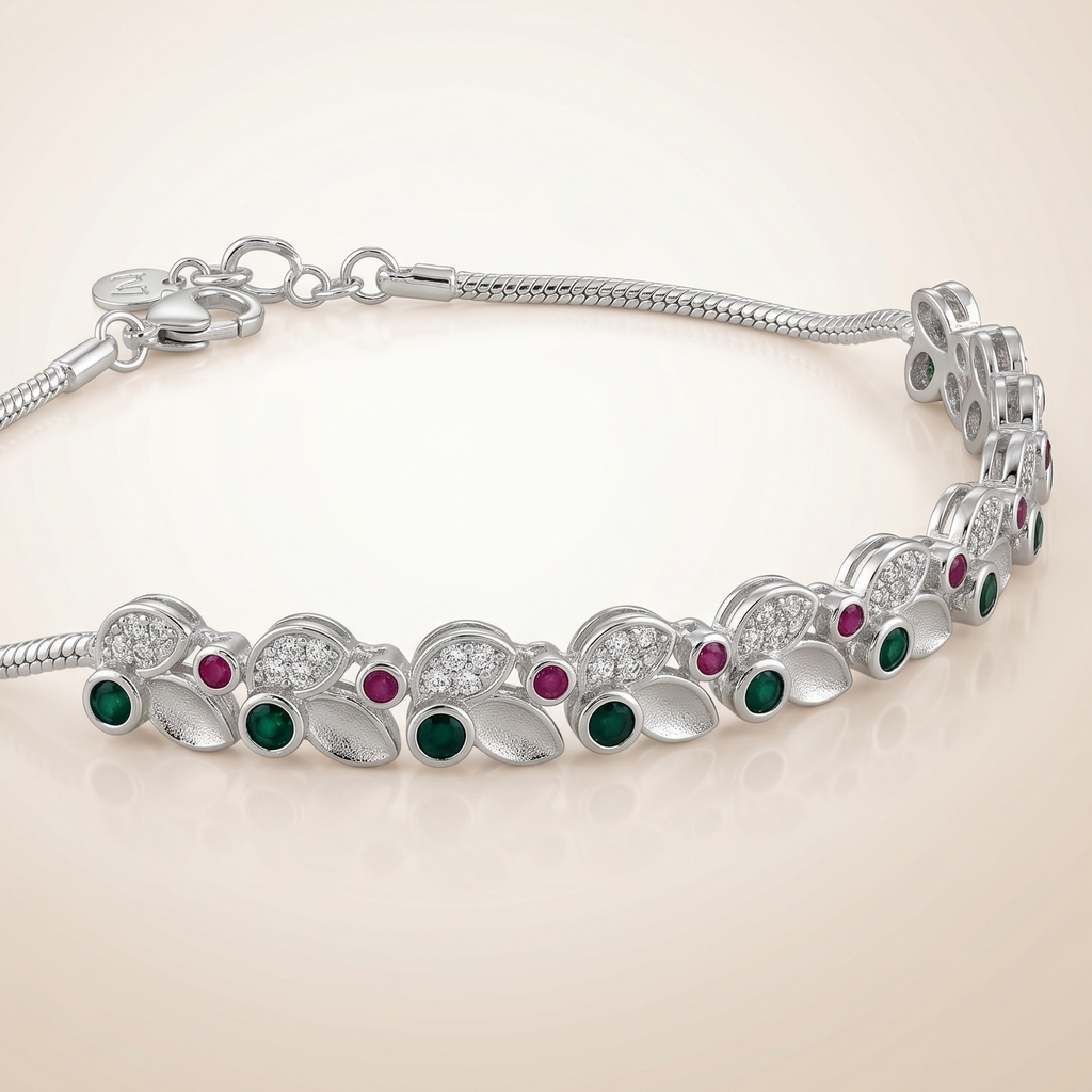 Verdant Leaf Emerald-Tone Fashion Payal by Radhe Payal