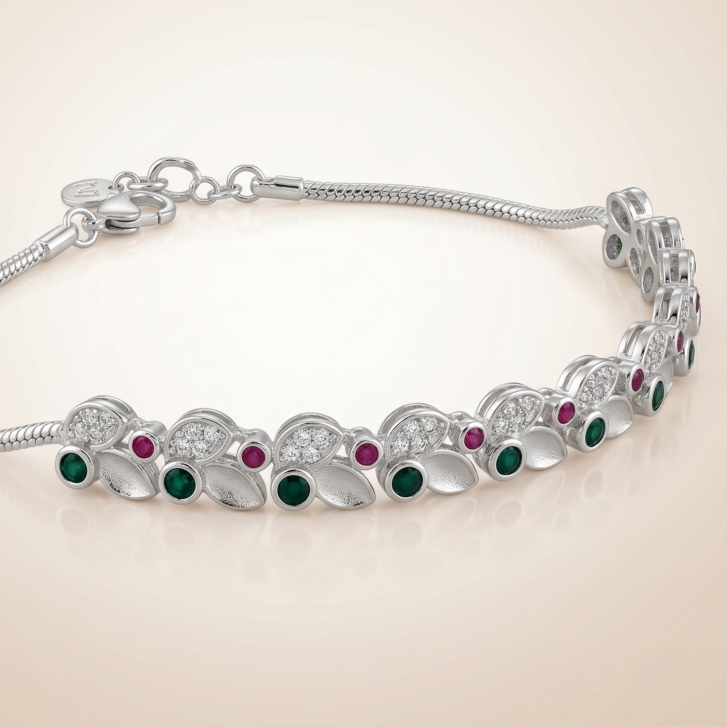 Verdant Leaf Emerald-Tone Fashion Payal by Radhe Payal