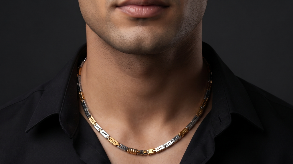 The Two-Tone Cuban Link Chain — Handcrafted Men's Statement