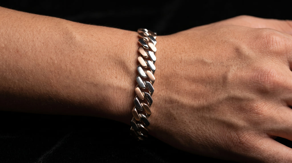 The Signature Two-Tone Link Bracelet — Handcrafted Men's Statement Piece