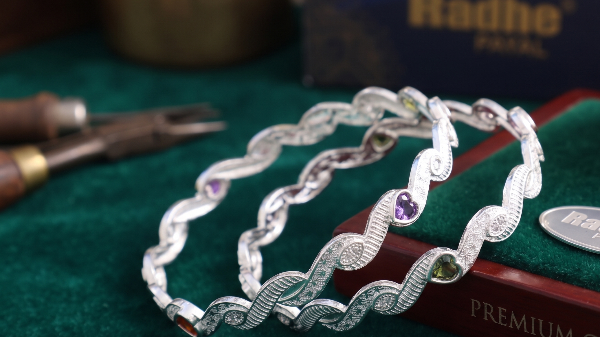 Designer German Silver Bangles for Women – Elegant Silver Plated Jewellery