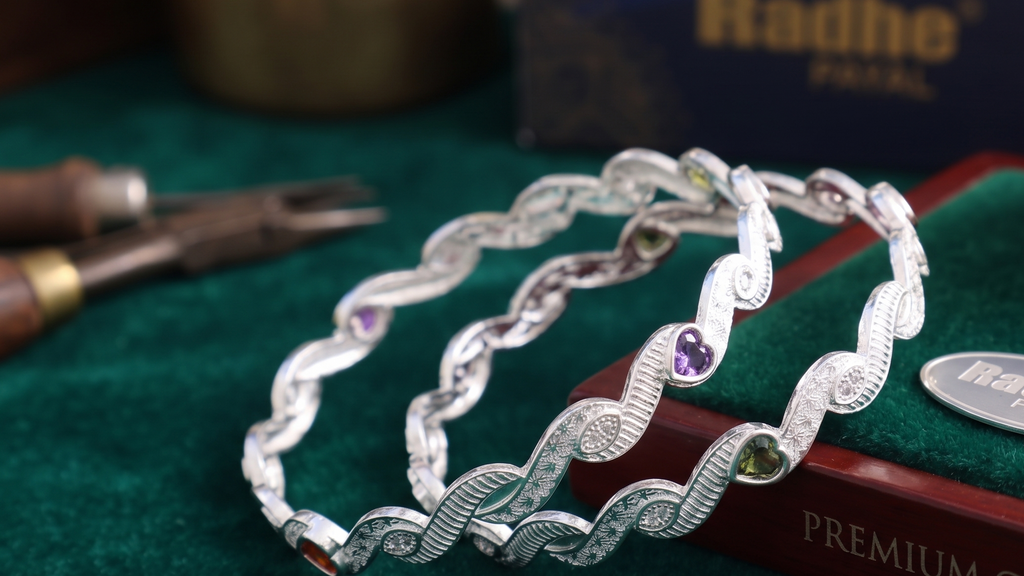 Designer German Silver Bangles for Women – Elegant Silver Plated Jewellery