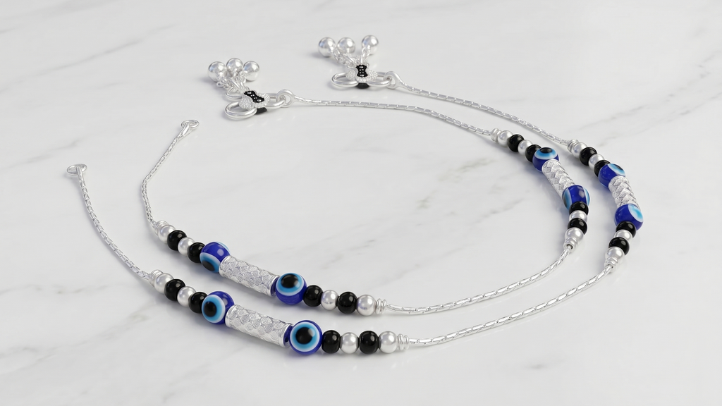 Premium German Silver Payal | 0 Touch Silver Plated Anklet for Women