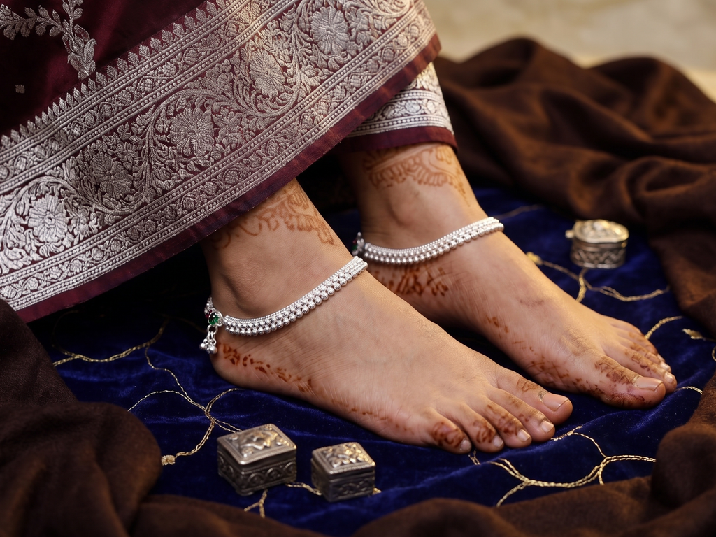 Royal Crystal Border Payal Pair