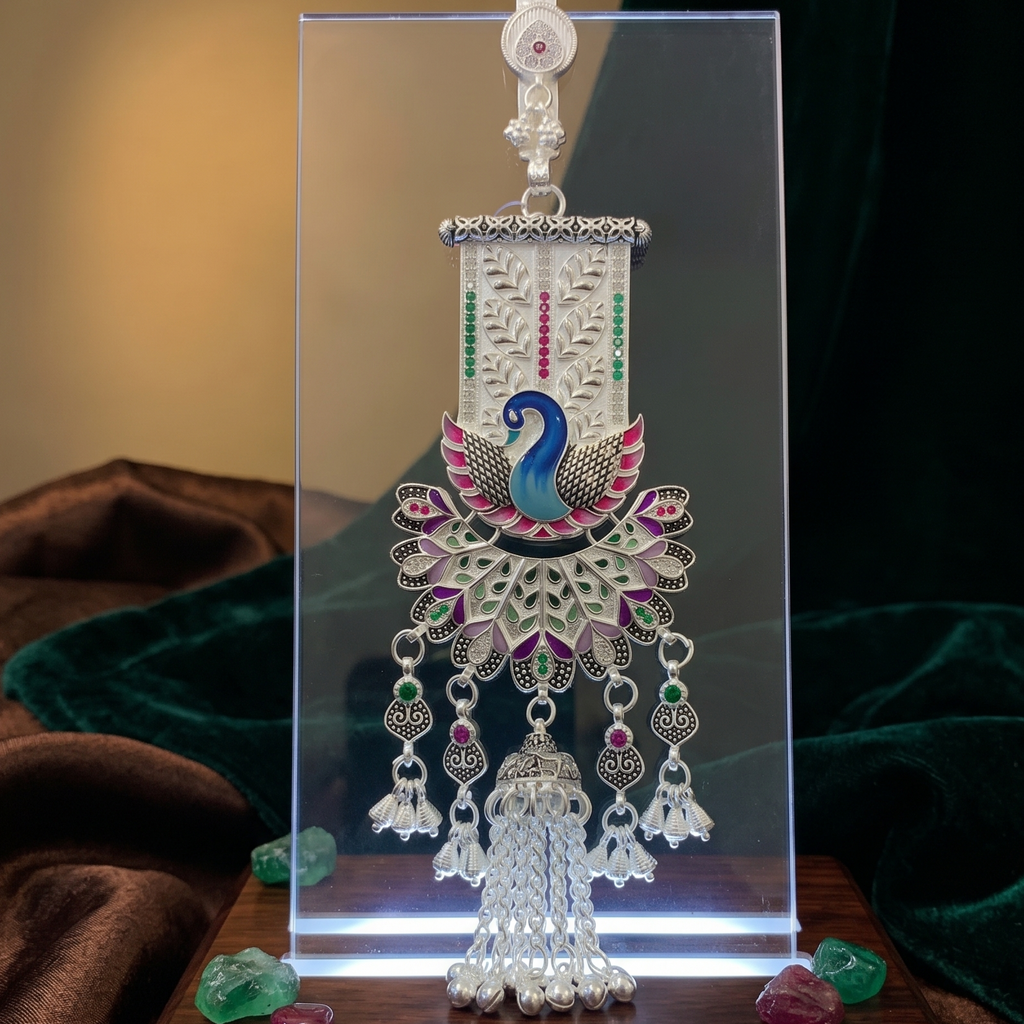 Traditional Peacock Art Jewellery with Premium German Silver Finish