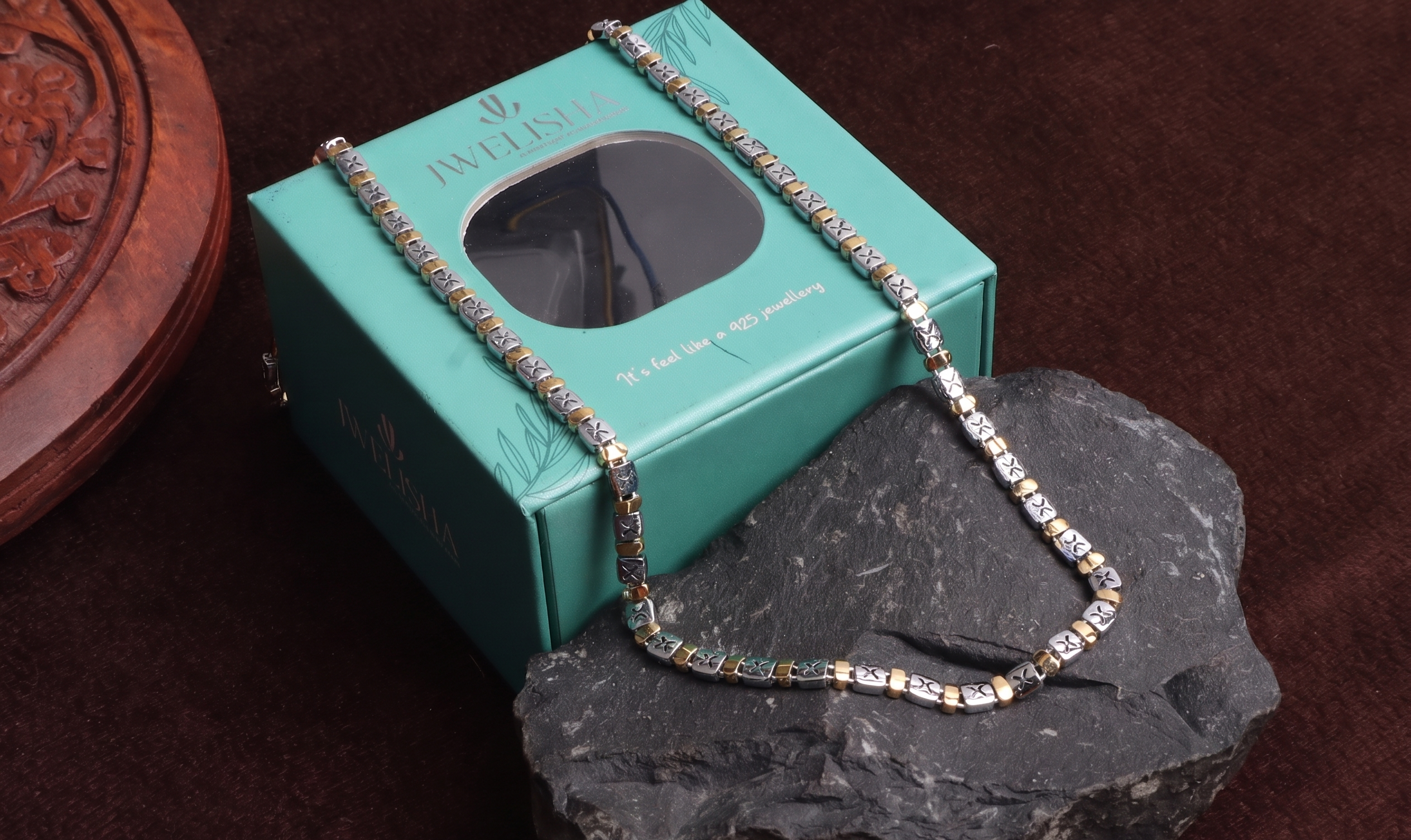 Premium German Silver Dual Tone Necklace | 0 Touch Silver Plated Fashion Jewellery