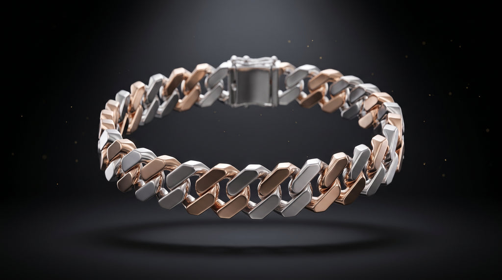 The Signature Two-Tone Link Bracelet — Handcrafted Men's Statement Piece