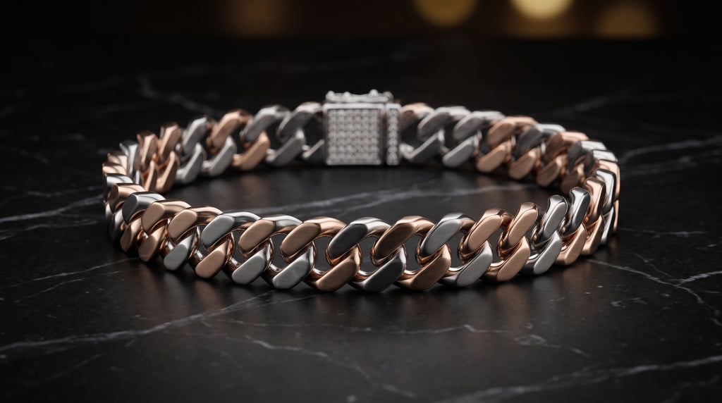 The Signature Two-Tone Link Bracelet — Handcrafted Men's Statement Piece