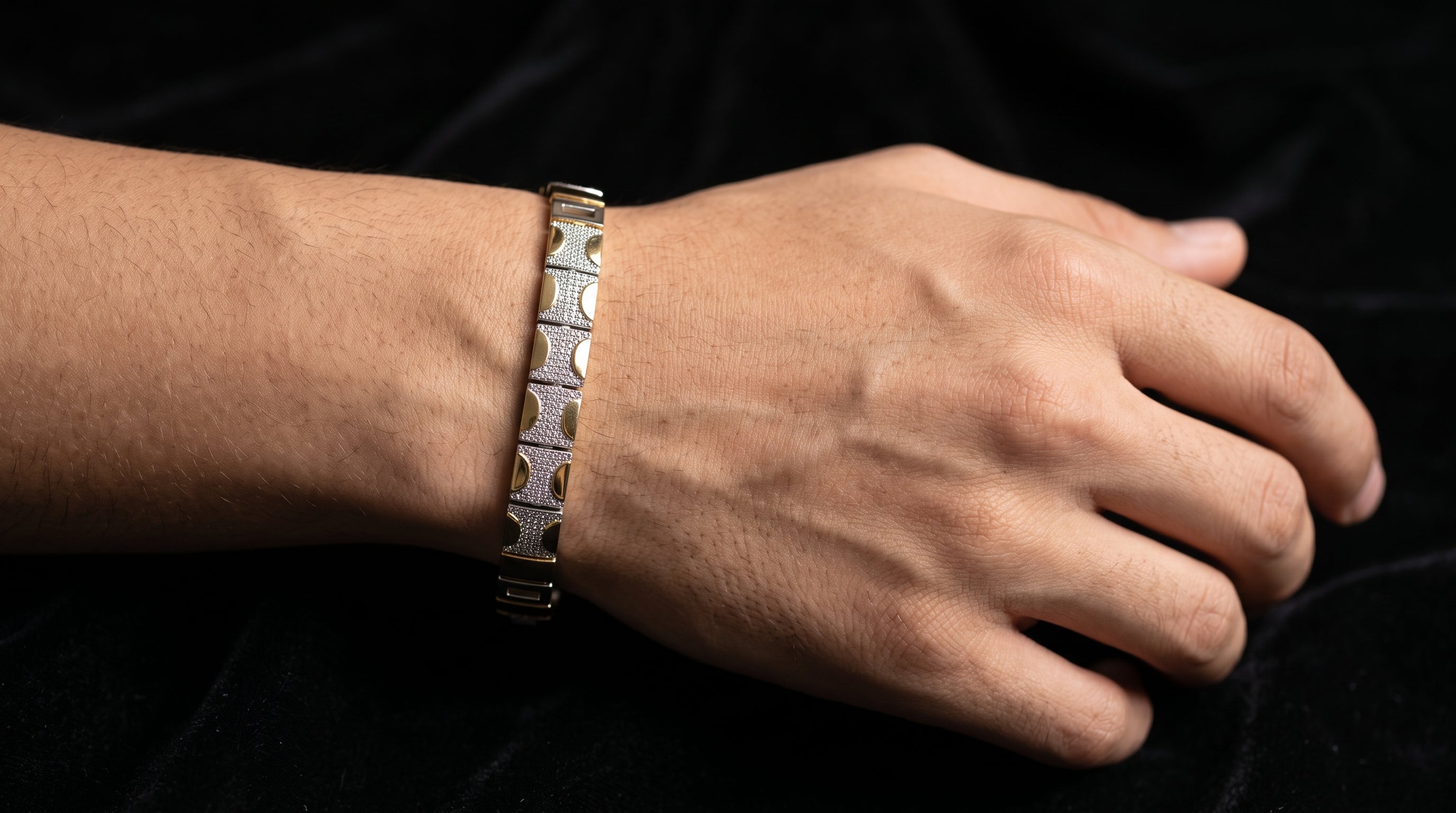 The Signature Two-Tone Link Bracelet — Handcrafted Men's Statement Piece