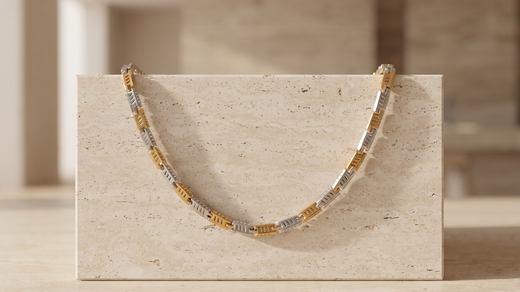 The Two-Tone Cuban Link Chain — Handcrafted Men's Statement