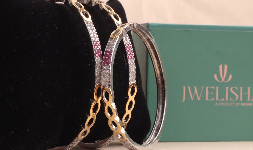 Luxury Silver-Plated German Silver Bangles | Jwelisha