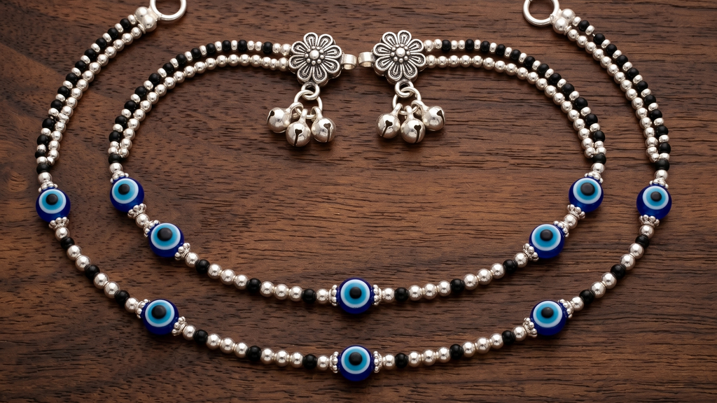 Premium German Silver Payal | 0 Touch Silver Plated Anklet for Women