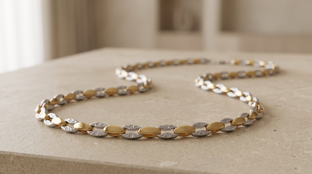 The Two-Tone Cuban Link Chain — Handcrafted Men's Statement