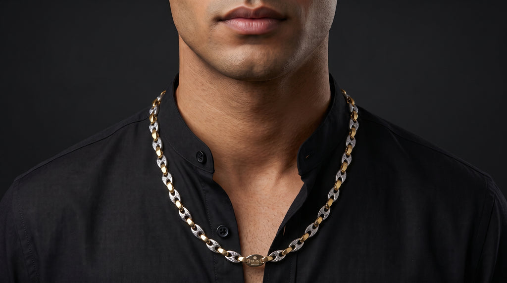 The Two-Tone Cuban Link Chain — Handcrafted Men's Statement