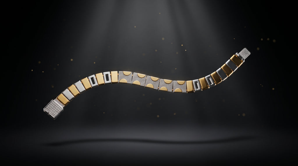 The Signature Two-Tone Link Bracelet — Handcrafted Men's Statement Piece