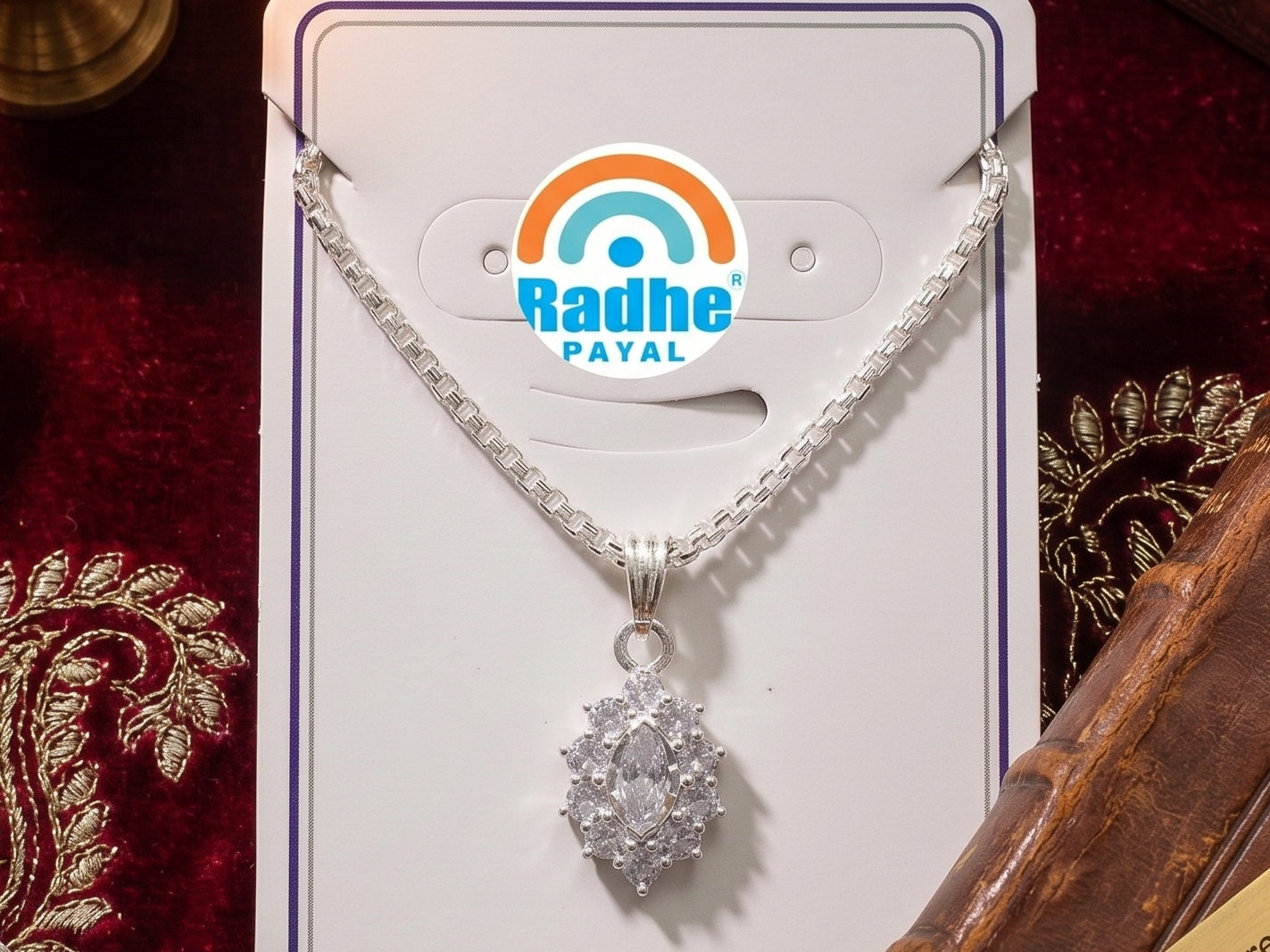 Premium German Silver Floral Pendant Necklace