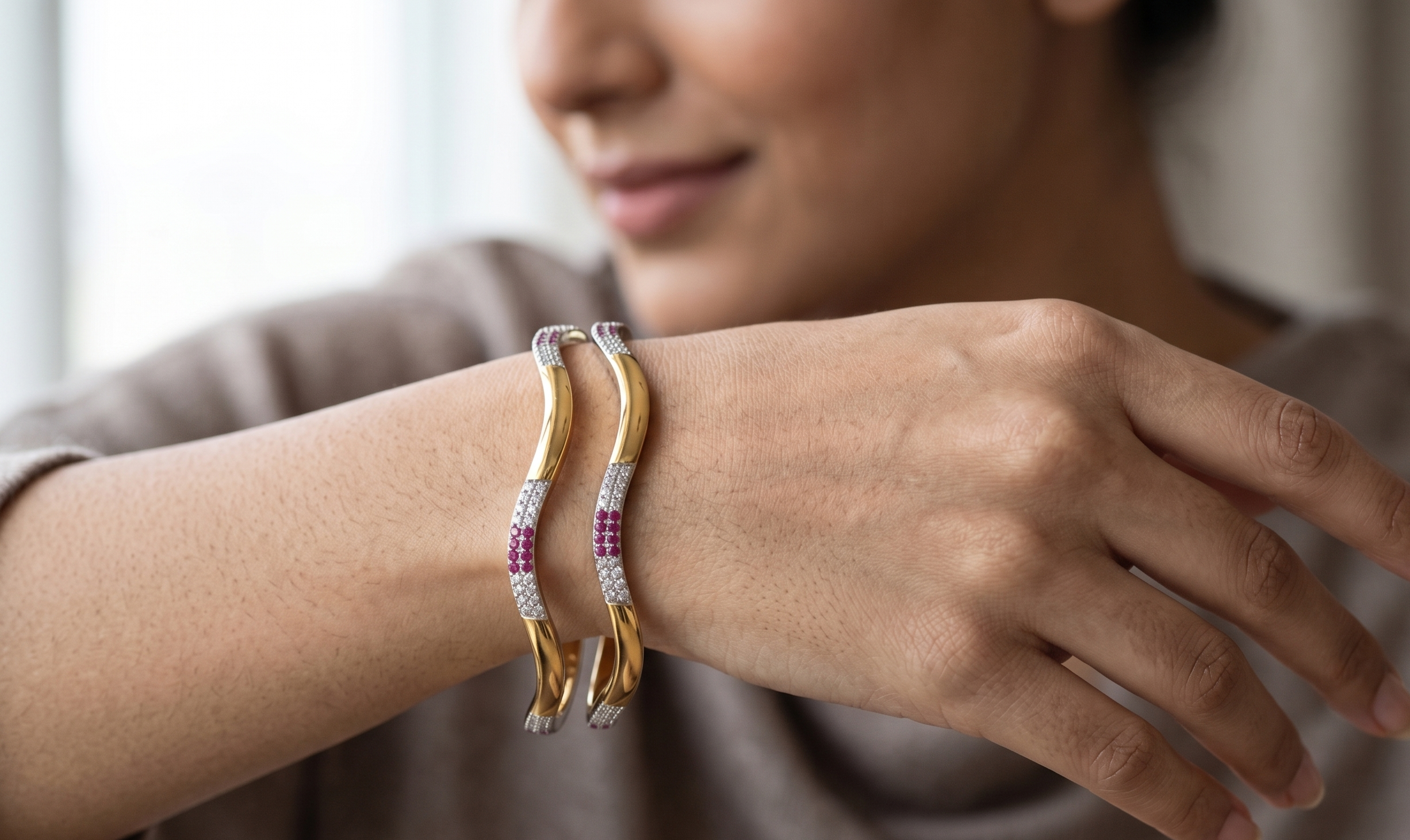 Luxury Silver-Plated German Silver Bangles | Jwelisha