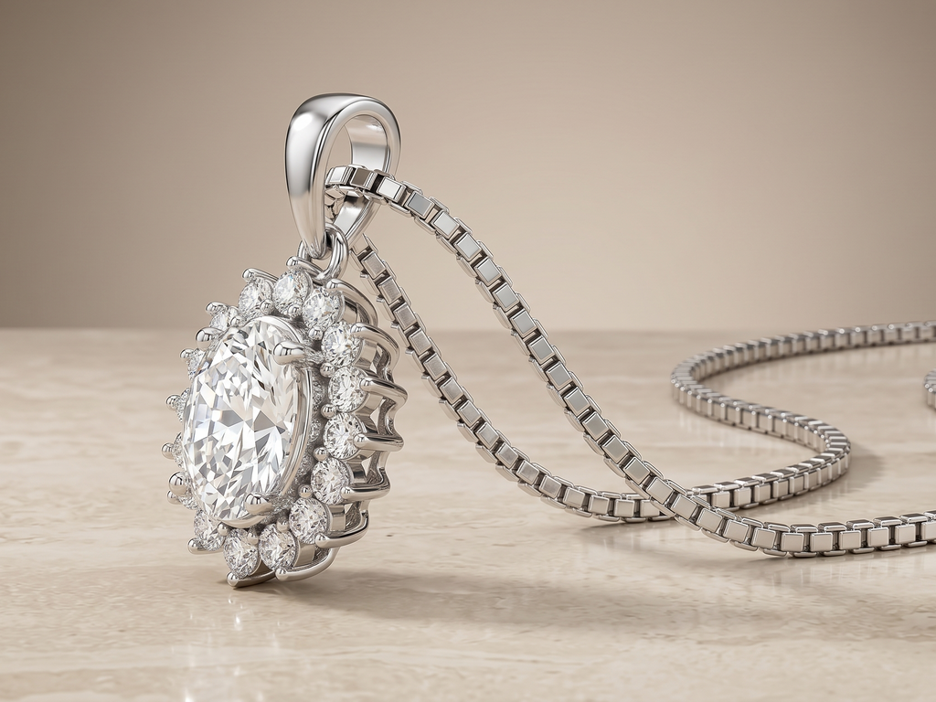 Premium German Silver Floral Pendant Necklace