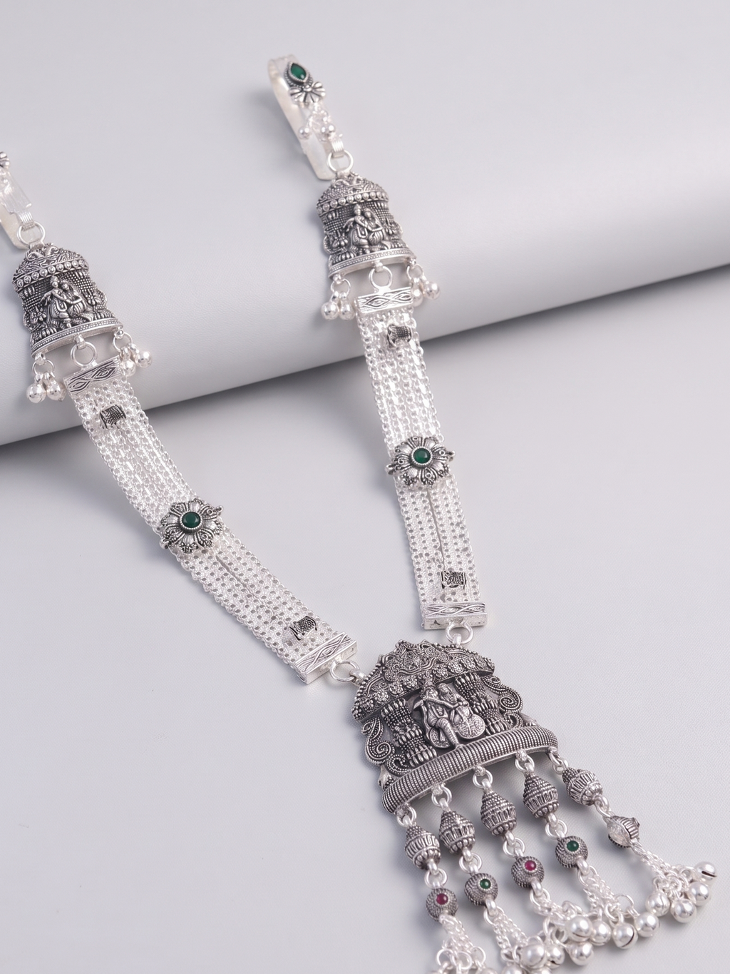 SP Kandora German Silver Traditional Necklace | 0 Touch Silver Plated Jewellery for Women