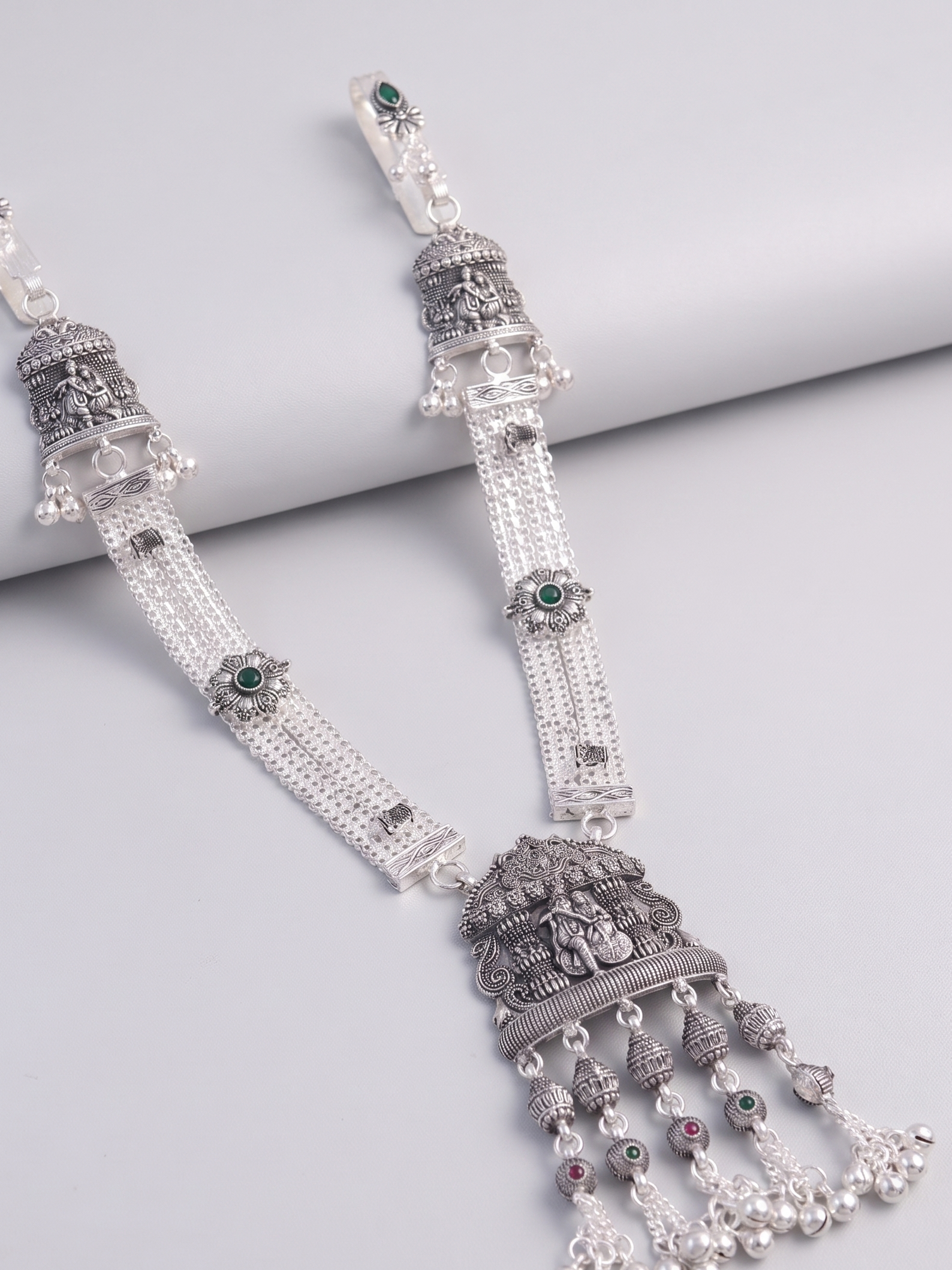 SP Kandora German Silver Traditional Necklace | 0 Touch Silver Plated Jewellery for Women