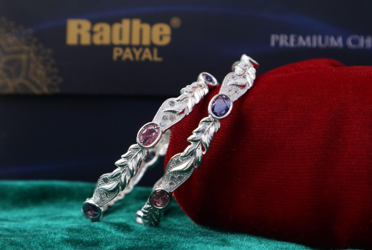 Designer German Silver Bangles for Women – Elegant Silver Plated Jewellery
