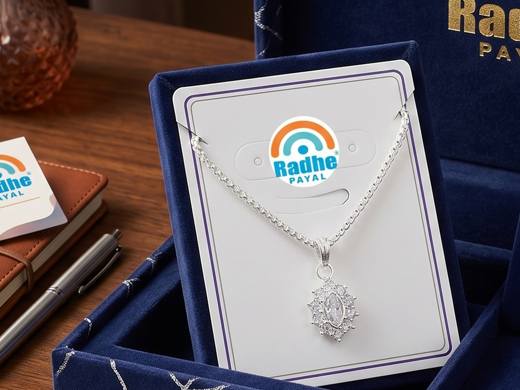 Premium German Silver Floral Pendant Necklace