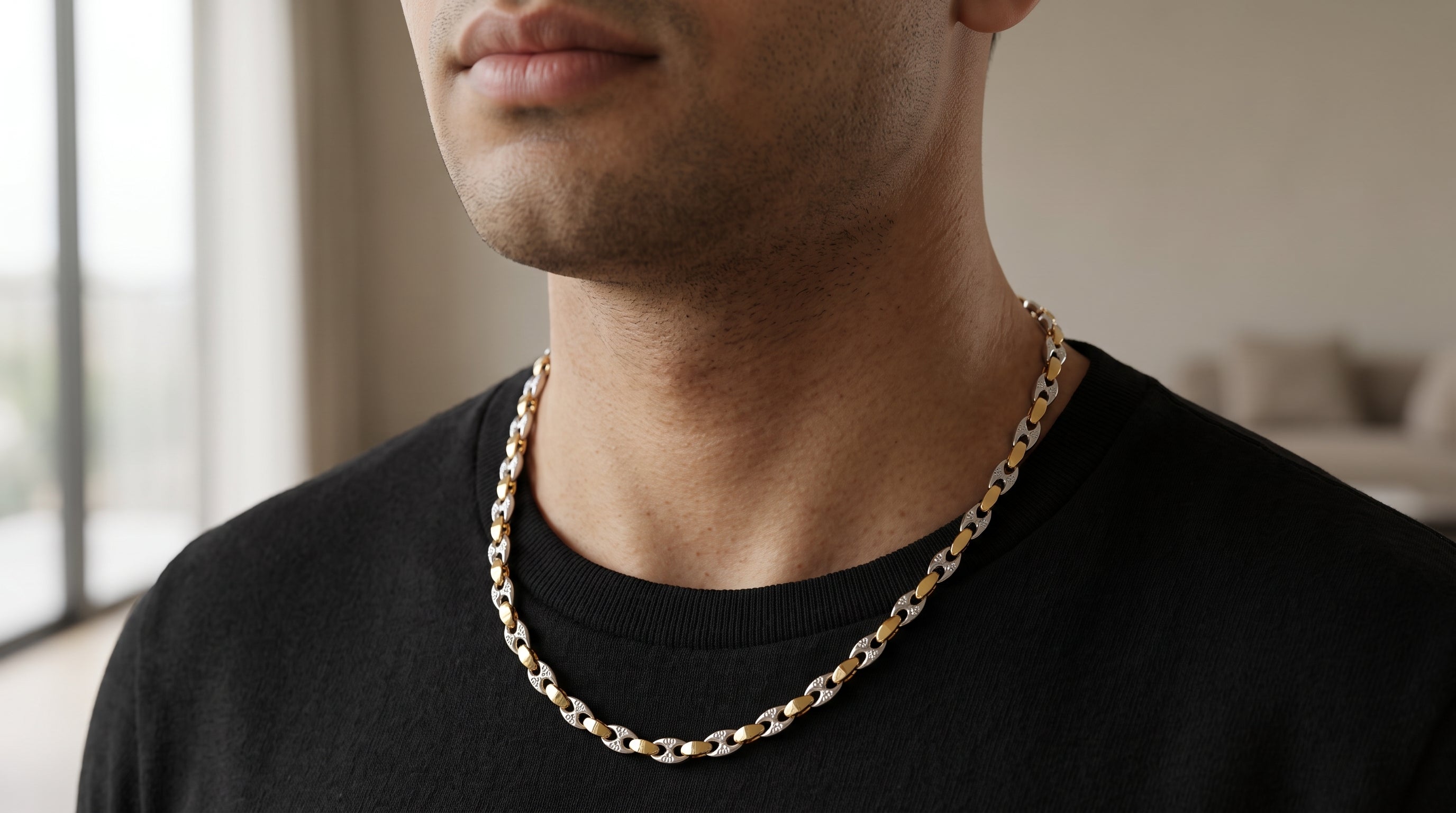 The Two-Tone Cuban Link Chain — Handcrafted Men's Statement