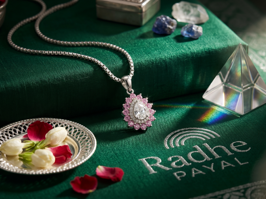 Premium German Silver Floral Pendant Necklace