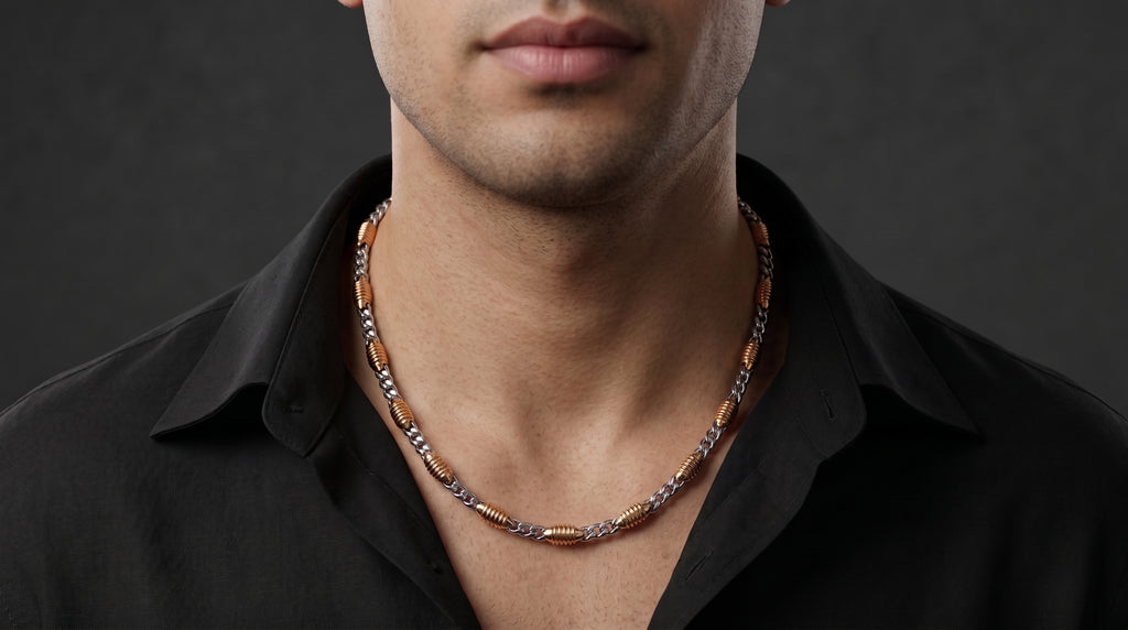 The Two-Tone Cuban Link Chain — Handcrafted Men's Statement