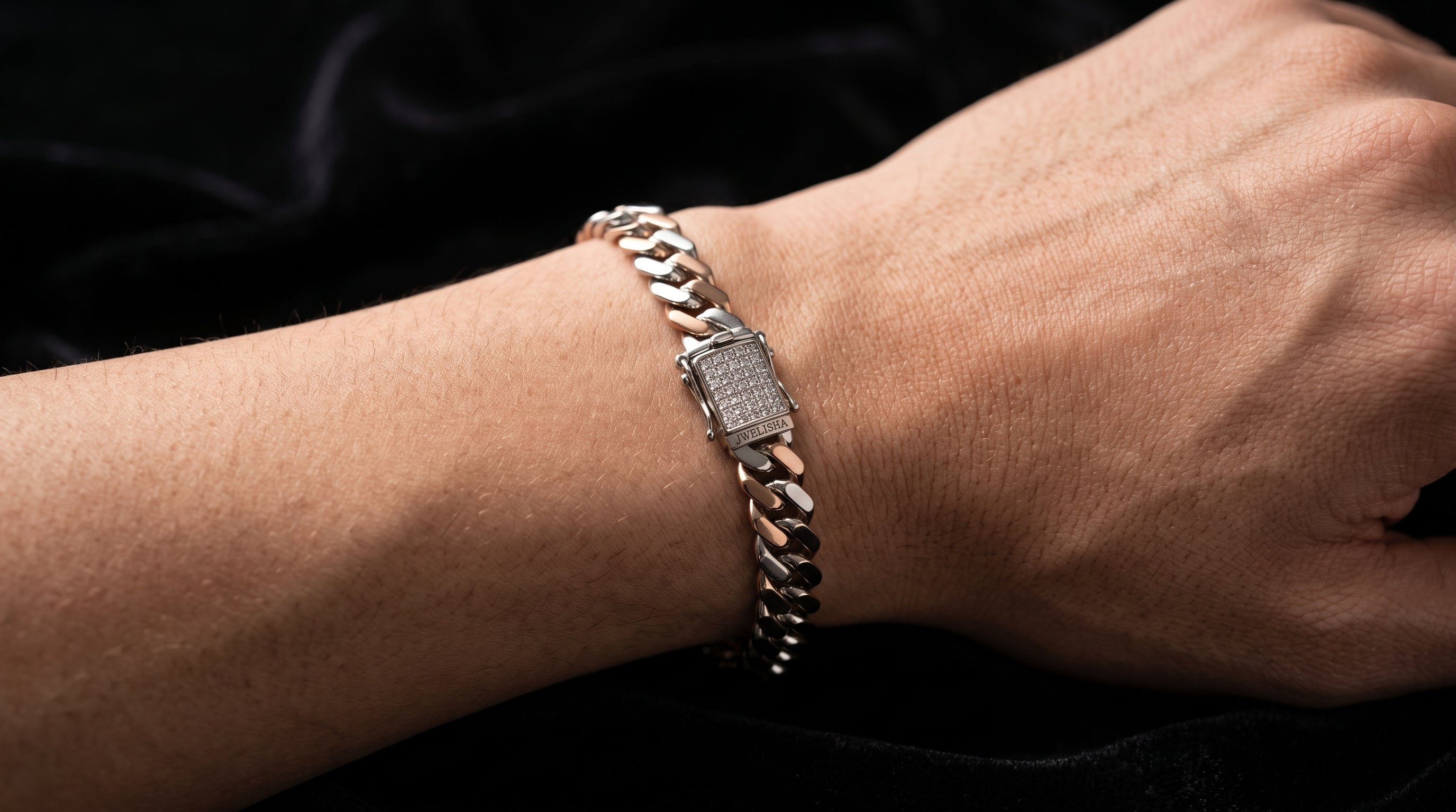 The Signature Two-Tone Link Bracelet — Handcrafted Men's Statement Piece
