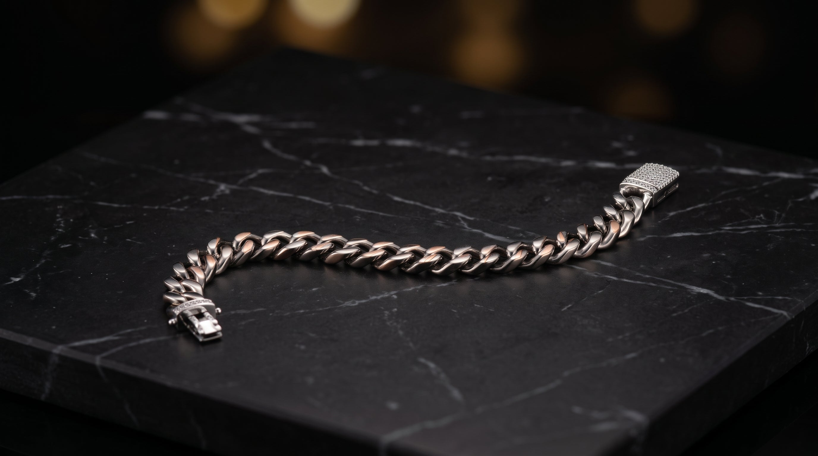 The Signature Two-Tone Link Bracelet — Handcrafted Men's Statement Piece
