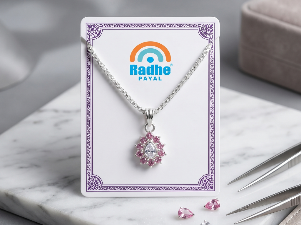 Premium German Silver Floral Pendant Necklace