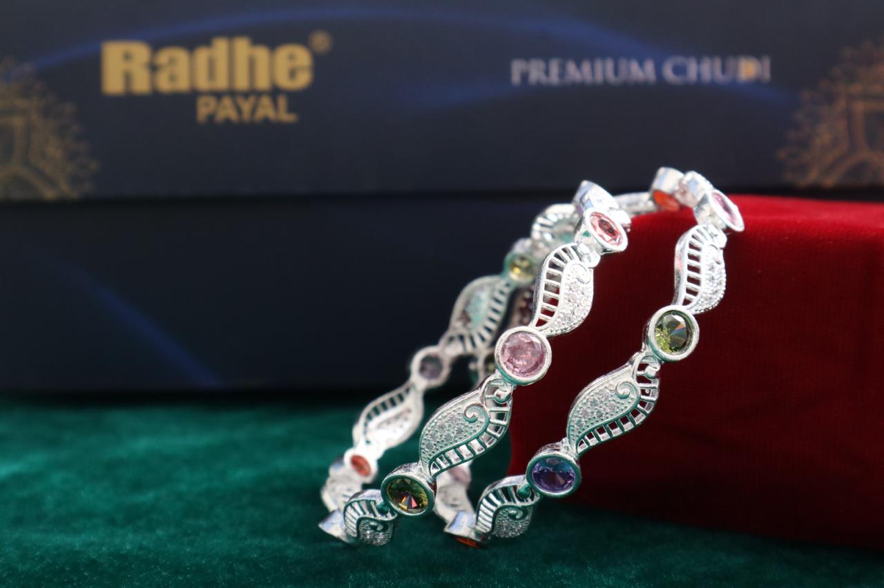 Designer German Silver Bangles for Women – Elegant Silver Plated Jewellery