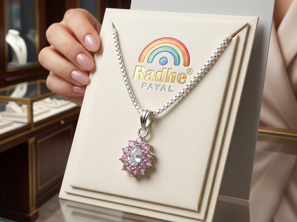 Premium German Silver Floral Pendant Necklace