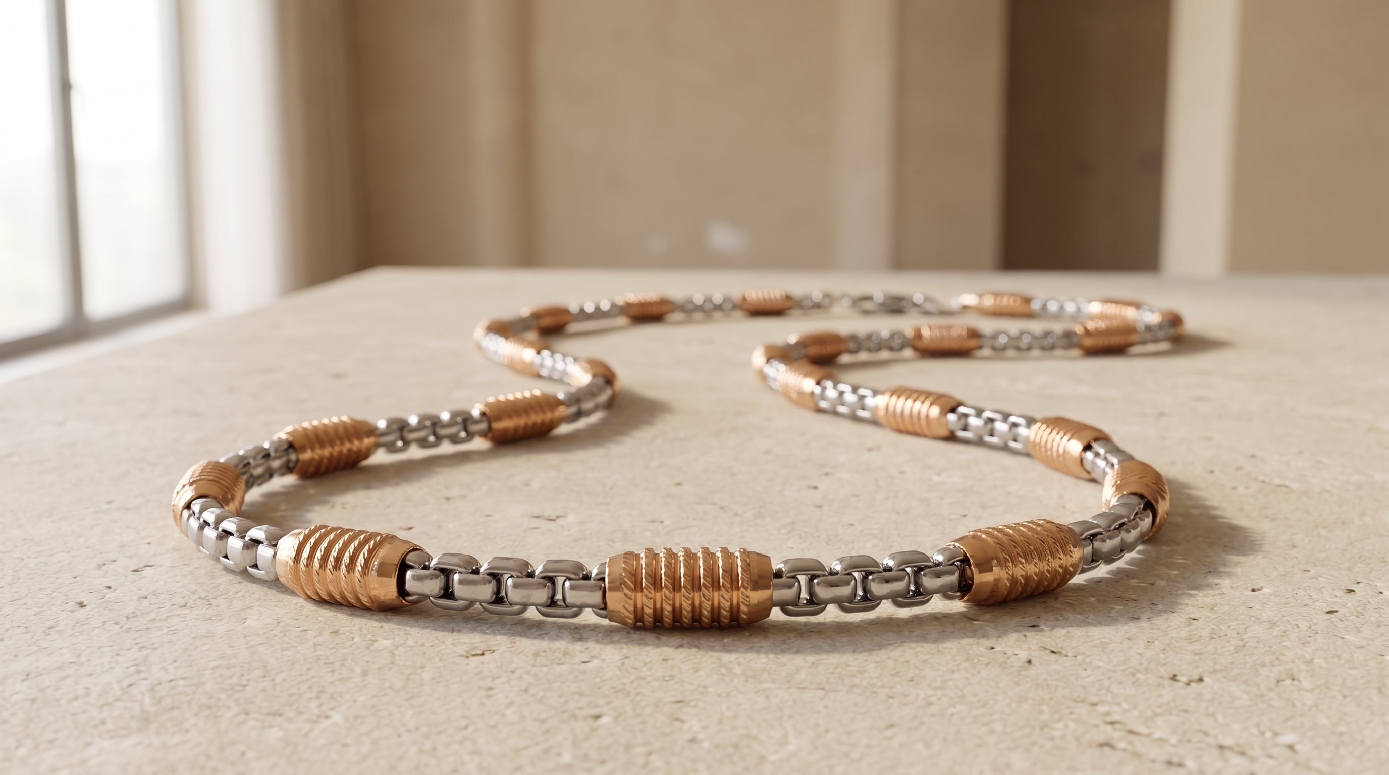 The Two-Tone Cuban Link Chain — Handcrafted Men's Statement