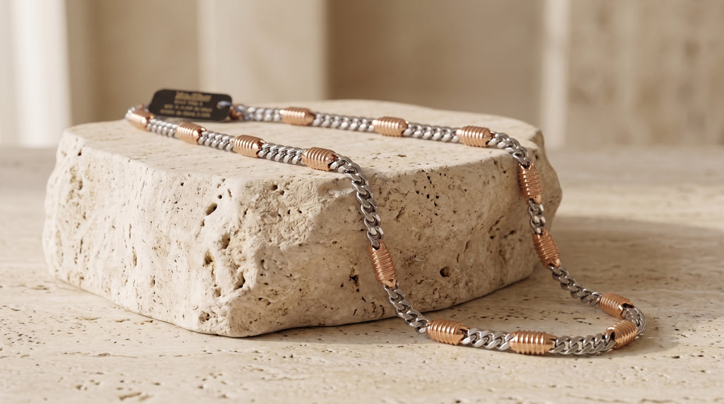 The Two-Tone Cuban Link Chain — Handcrafted Men's Statement