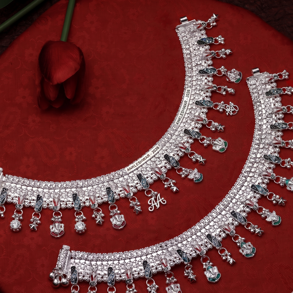 Heritage Star-Cluster Meenakari Bridal Payal by Radhe Payal