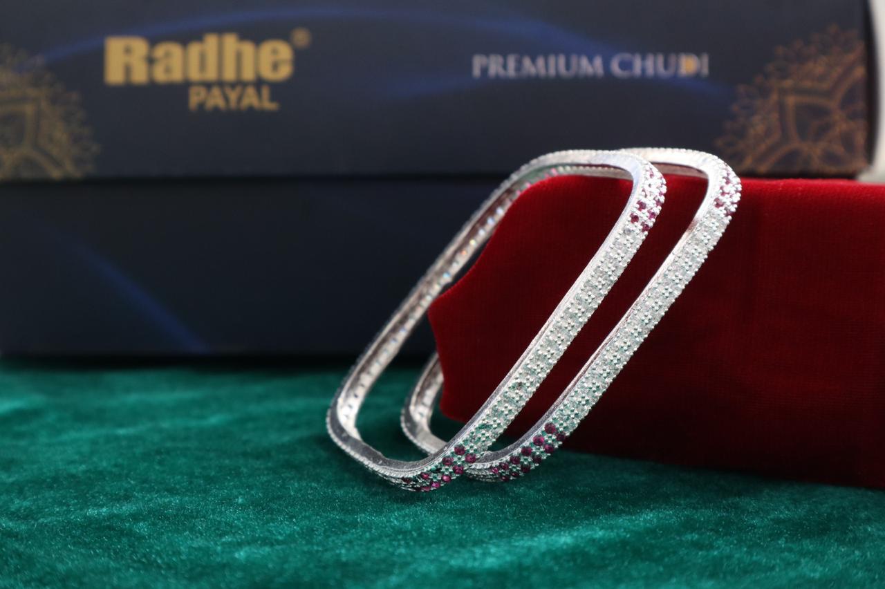 Designer German Silver Bangles for Women – Elegant Silver Plated Jewellery